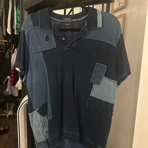 Ralph Lauren Women's Patchwork Blue Polo